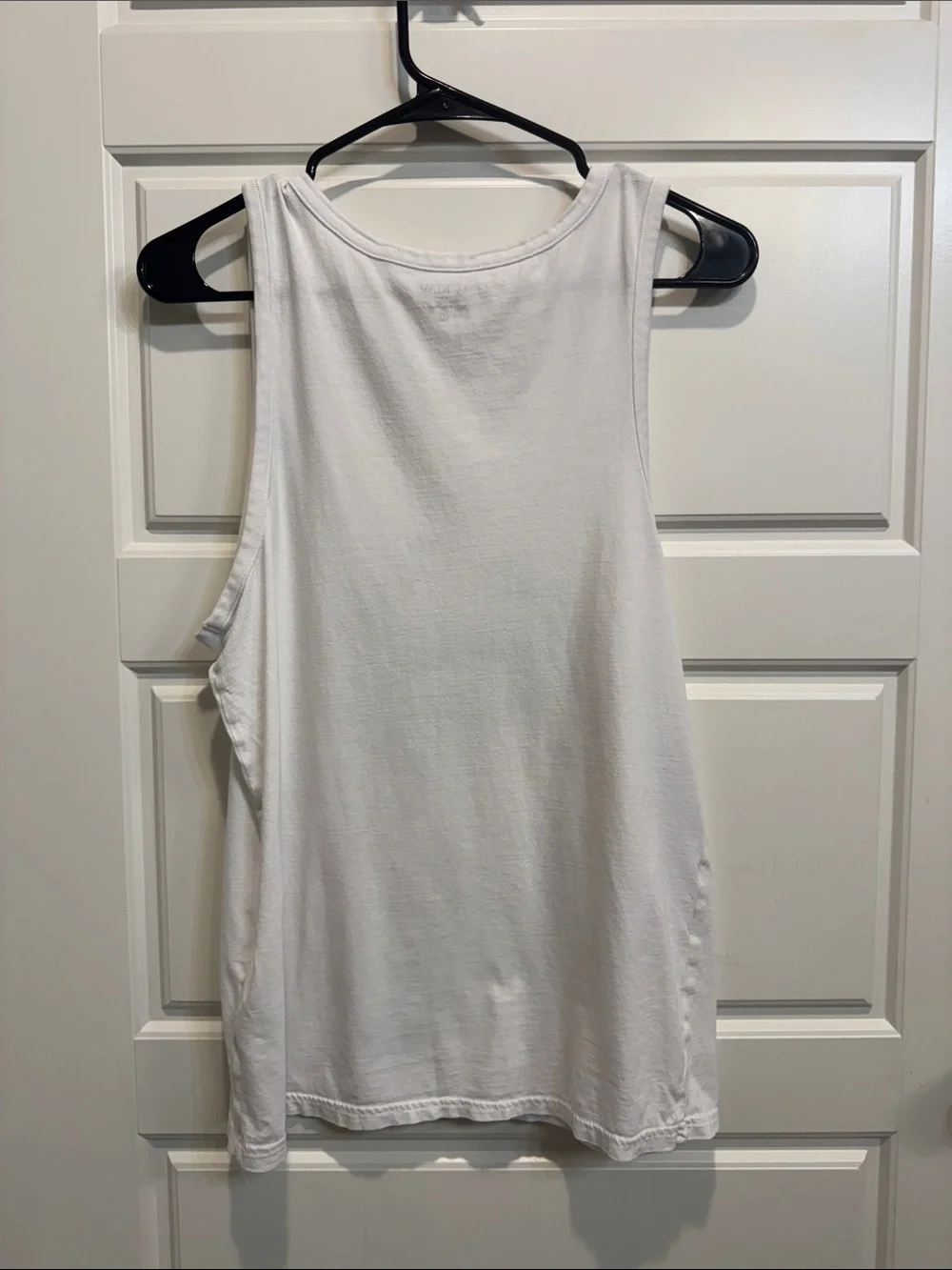 J. Crew White Tee with Navy Logo Print